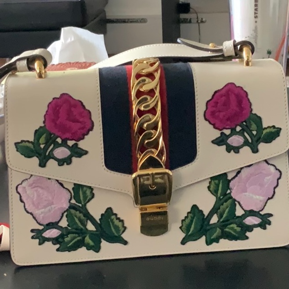 Gucci embroidered Sylvia Bag